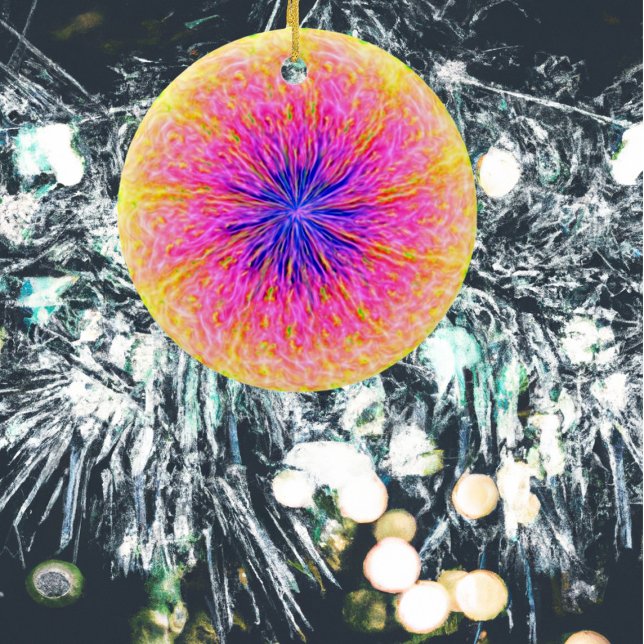 Abstract Delight Pink and Orange Ceramic Tree Decoration (Creator Uploaded)