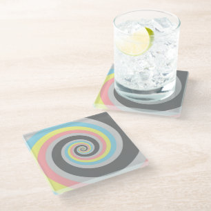 Abstract Demiflux Pride Flag       Glass Coaster