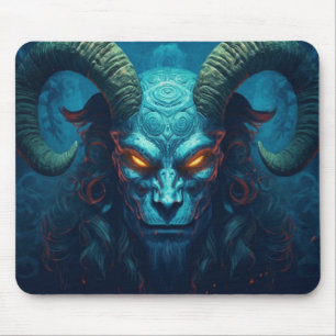 Abstract demon with horns mouse pad