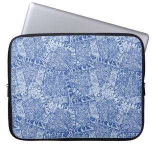 Abstract Denim Pockets Patchwork Seamless Pattern  Laptop Sleeve