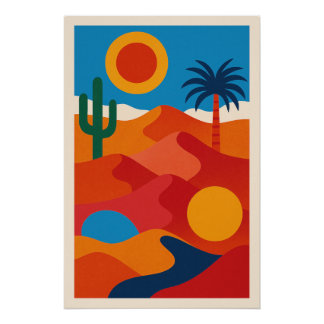 Abstract Desert Landscape Poster