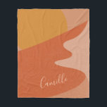 Abstract Desert Mountain Landscape Personalised   Fleece Blanket<br><div class="desc">This stylish fleece blanket features a vibrant and colourful illustration of a desert mountain landscape at sunset in burnt orange,  terracotta,  and yellow,  personalised with your name.</div>