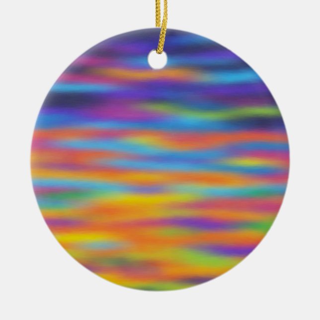 Abstract Desert Sunset Sky Artwork Ceramic Tree Decoration (Front)