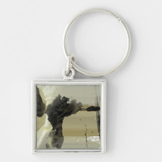 Abstract design and stripes key ring