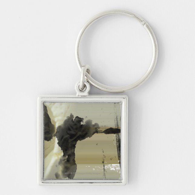 Abstract design and stripes key ring (Front)
