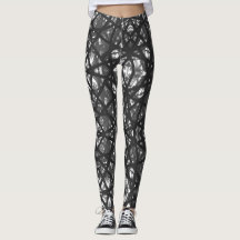 Abstract Design Black & White Leggings