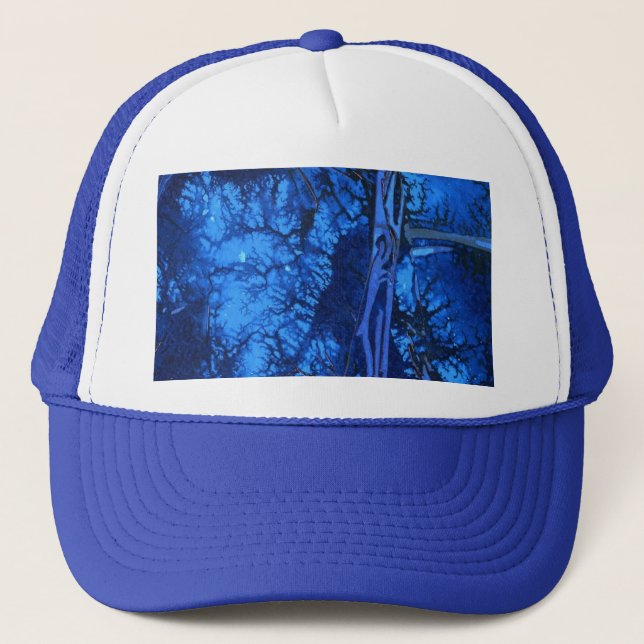Abstract design blue deep ocean texture  trucker hat (Front)