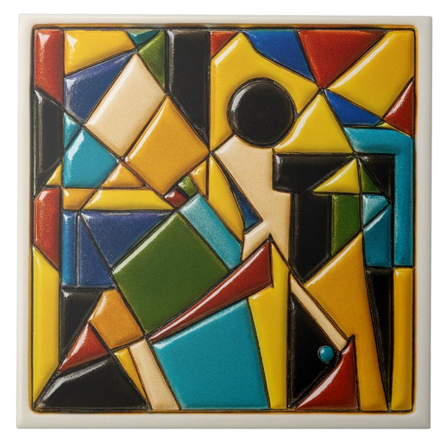 Abstract Design Ceramic Tile (Front)