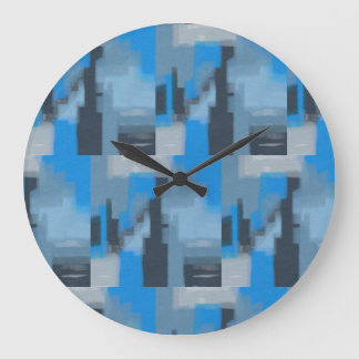 Abstract Design Clock in Blue
