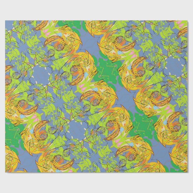 abstract design face wrapping paper (Flat)