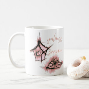 abstract design featuring flowing heart shapes coffee mug