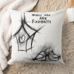 abstract design featuring flowing heart shapes cushion