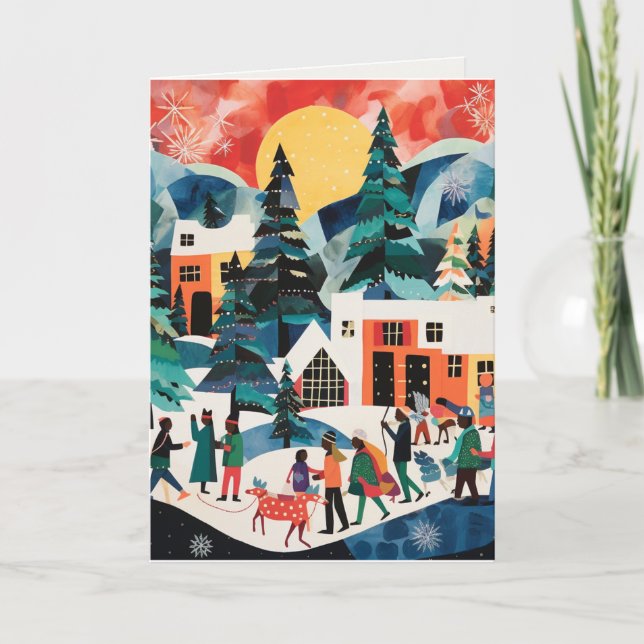 Abstract Design Holiday Card (Front)