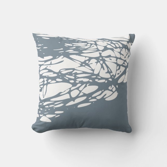 Abstract design in grey and white cushion (Front)