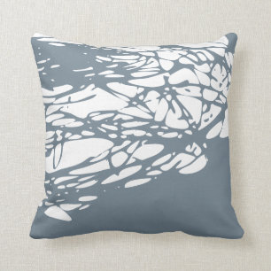 Abstract design in grey and white cushion