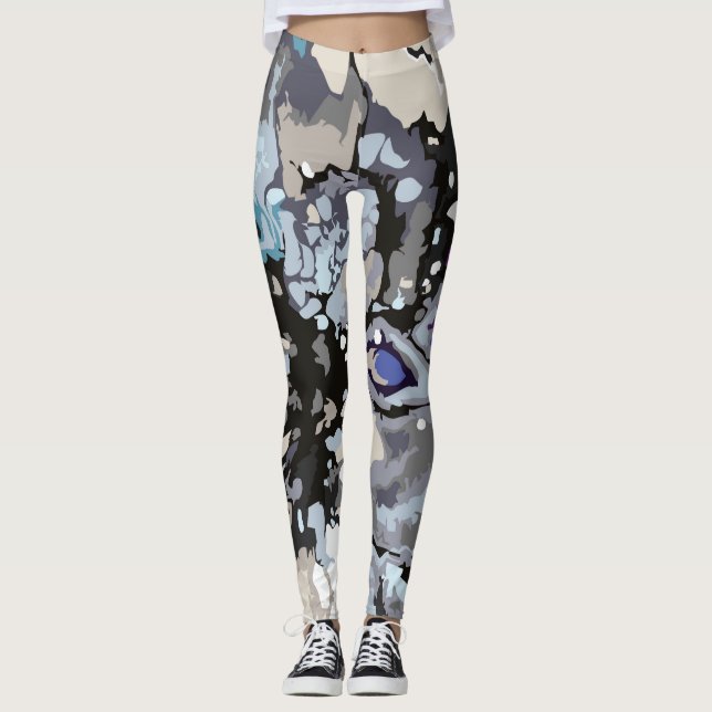Abstract Design marbled Patterns Leggings (Front)