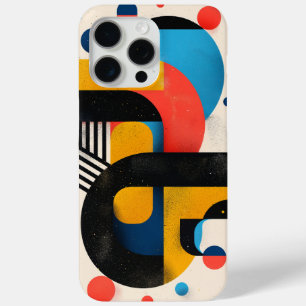 Abstract design of colourful shapes and stripes iPhone 15 pro max case