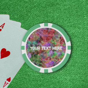 Abstract Design of Misty Swirled Colours Green Poker Chips