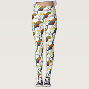 Abstract design organic boomerang shapes leggings