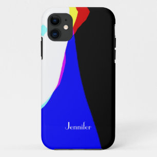 Abstract Design Red Blue White Black iPhone 11 Case