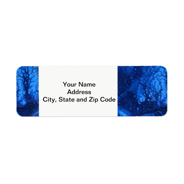 Abstract design return address label, deep waters. (Front)
