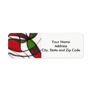 Abstract design return address label, flying fish.