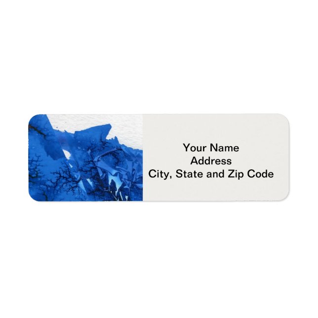 Abstract design return address label, mountain. (Front)