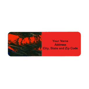 Abstract design return address label, swamp fire.