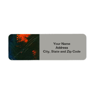 Abstract design return address label, swamp fire.