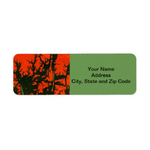 Abstract design return address label, swamp fire.