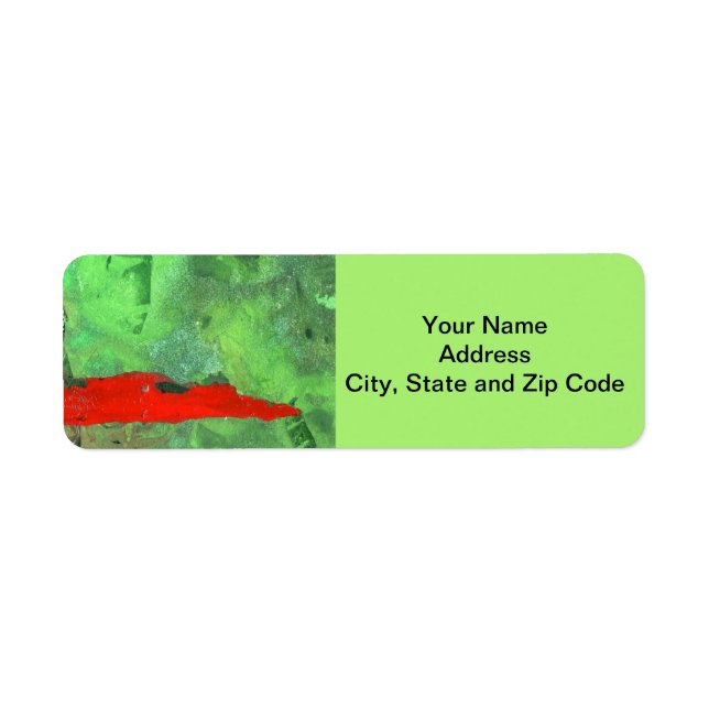 Abstract design return address label, tower. (Front)