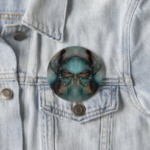 Abstract Design Scary Viking Mask   7.5 Cm Round Badge