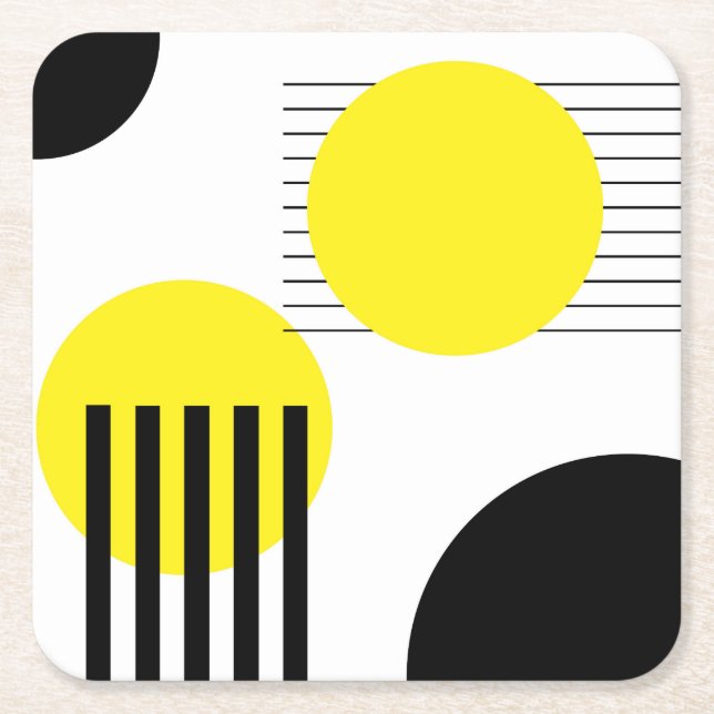 Abstract design square paper coaster (Front)