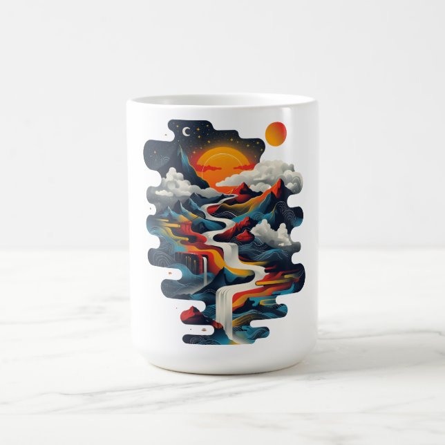 Abstract design, surreal landscape coffee mug (Center)
