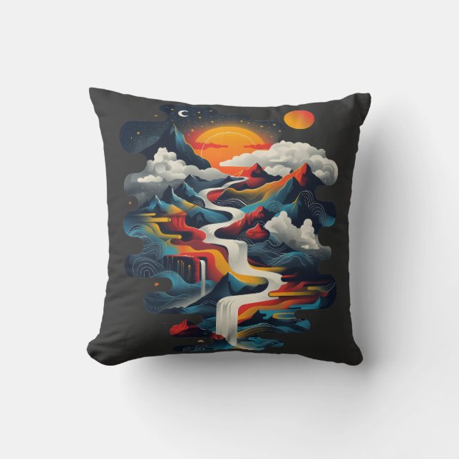 Abstract design, surreal landscape cushion (Front)
