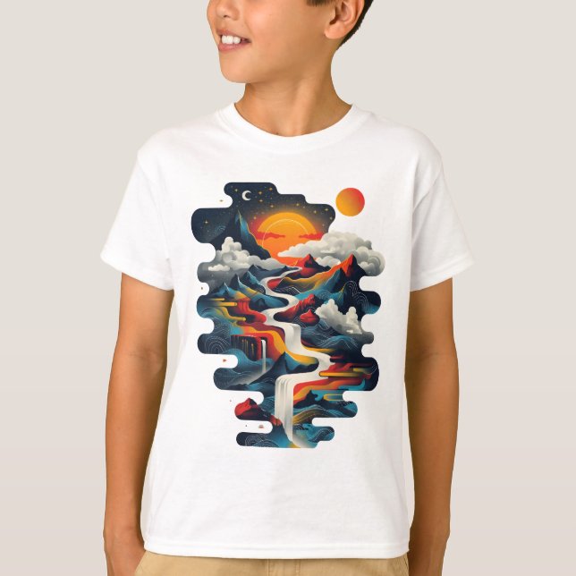 Abstract design, surreal landscape T-Shirt (Front)