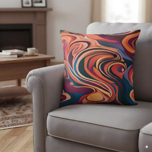 Abstract design with bohemian colours cushion