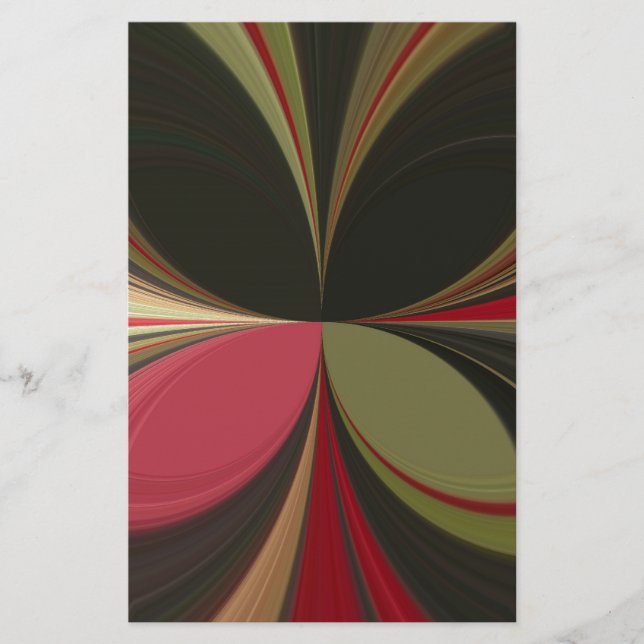 Abstract Design with Flowing Lines Art Print Stationery (Front)