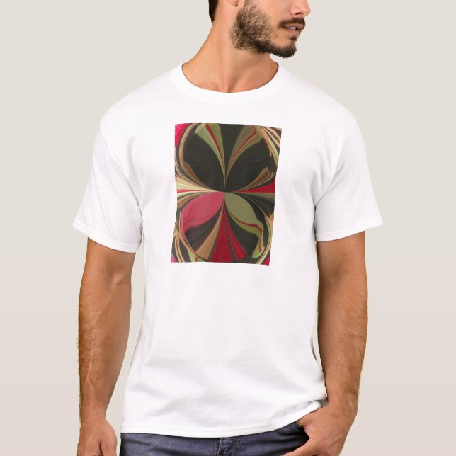 Abstract Design with Flowing Lines Art Print T-Shirt (Front)