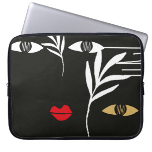 Abstract design with minimal female face. One line Laptop Sleeve