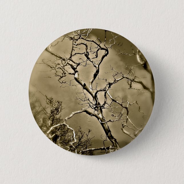 ABSTRACT DESIGN WITH TREE BRANCHES ILLUSION 6 CM ROUND BADGE (Front)