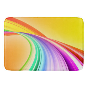 Abstract Design Yellow Orange Background Banner Bath Mat