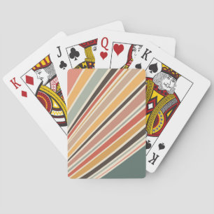 Abstract diagonal retro style stripes playing cards