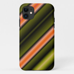 Abstract diagonal stripes (Orange, Green, Black) iPhone 11 Case