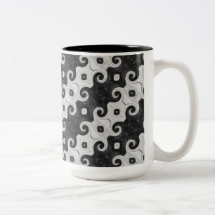 Abstract Diamond Eye Curls Pattern Mug