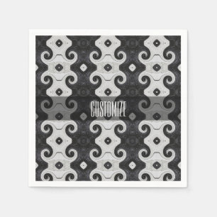 Abstract Diamond Eye Curls Pattern Napkins