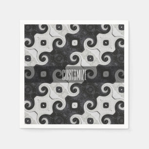 Abstract Diamond Eye Curls Pattern Napkins 2