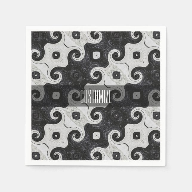 Abstract Diamond Eye Curls Pattern Napkins 2 (Front)