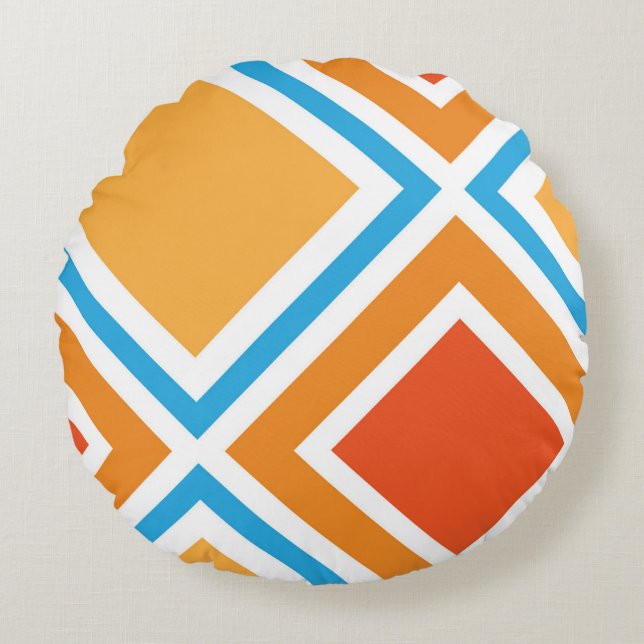Abstract diamond geometrical round cushion (Front)