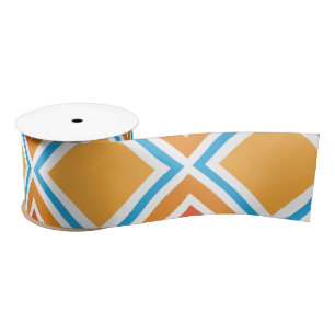 Abstract diamond geometrical satin ribbon